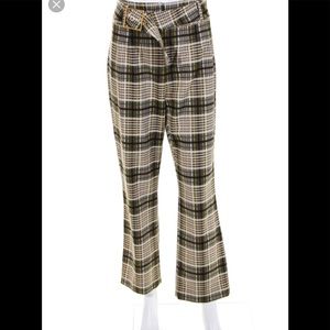 Jonathan Simkhai plaid pants with belt